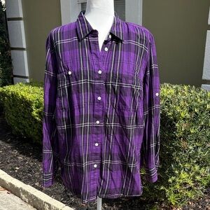 LRL Ralph Lauren Purple Plaid Long Sleeve